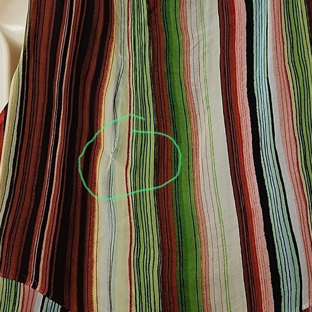 Sue Wong Vintage 100% Silk Forest Fairy Multicolor Floral Striped Dress Sz 12 - Picture 14 of 16